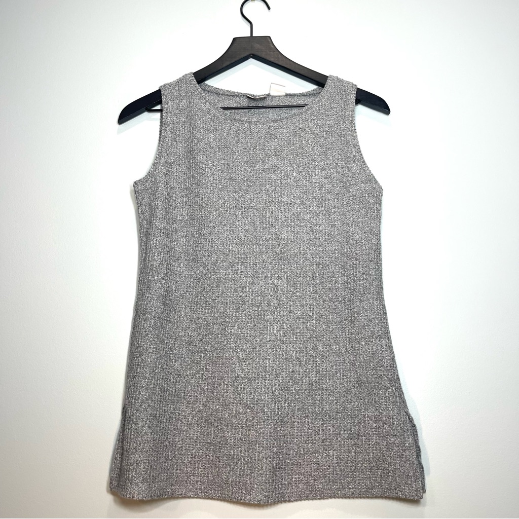 Chico's Zenergy Waffle Layer Active Tank Top Gray Chico Size 00p (Us 2 Petite)